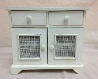 DOLL WOOD FURNITURE PIECE KITCHEN CABINET 2 DOORS 2 DRAWERS
