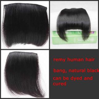 natural color clip in remy human hair fringe / bangs can be dyed and