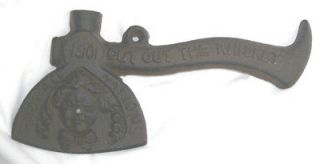 Carrie Nations Battle Ax   Stove Co Cast iron Momento honoring