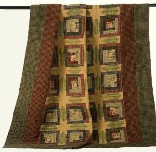 Primitive Country Tea Cabin Quilted Throw 8 Point Star Tea Stained