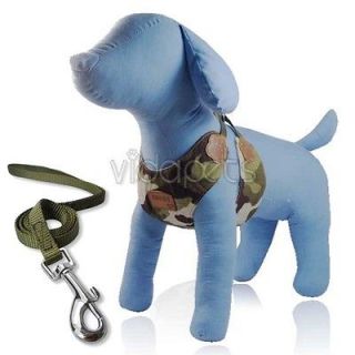 13 21 GIRTH Camouflage Comfort Dog Harness Vest Collar Small + Nylon