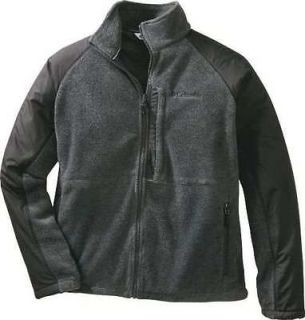 New COLUMBIA mens GRAY fleece softshell Interchange jacket coat S M L