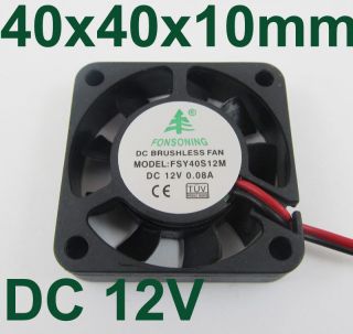 Pc Brushless DC Cooling Fan 9 Blade DC 12V 40mm x40mmx10mm 4010S12M