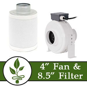 Grow Room Odor Control Scrubber 4 Inline Fan With Carbon Air Filter