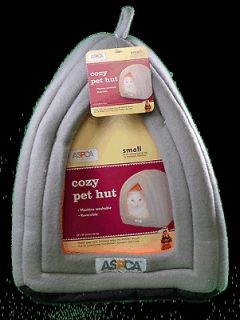ASPCA Small Cozy Pet Hut Travel Nap Fleece Carrier Gray