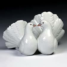 Lladro Couple of Doves #1169 porcelain birds great wedding gift MINT