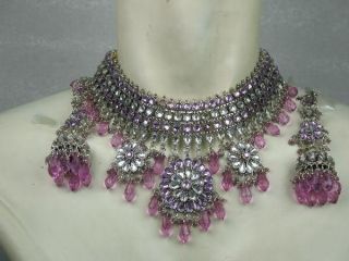 Dress Belly Dance Bollywood Costume Jewelry Jewellery Neclace Purple