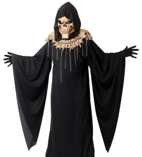 Kids Boys Scary Grim Reaper Skeleton Skull Halloween Costume