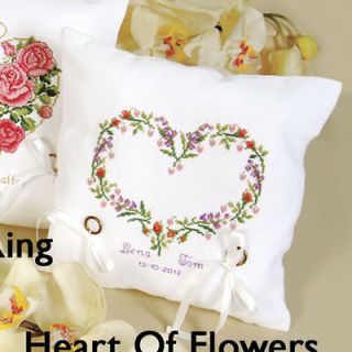 VERVACO   Counted Cross Stitch Kit   Wedding   Heart of Flowers Ring