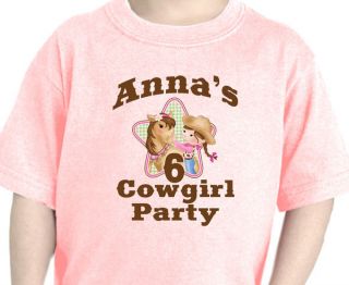 COWGIRL Personalized Birthday Kids T Shirt Party Favor Equine Shirt