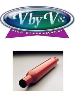 40 Glasspack Muffler Steel Powder Coated Red   NEW 2 1/2 In/Out