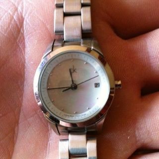 Slightly Used Calvin Klein K22331 Womens Watch Mother Of Pearl Face