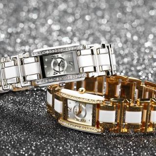 Crystal Lady Women Bracelet Steel Plastic Quartz Wrist Watch USTS