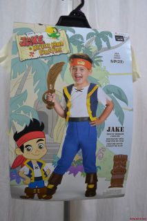 Never Land Pirates Deluxe Costume Jumpsuit Boots Bandana Boys 2T New