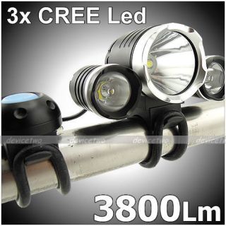 3T6 3x CREE XML XM L T6 LED 3800Lm Bike Bicycle Light Lamp HeadLamp
