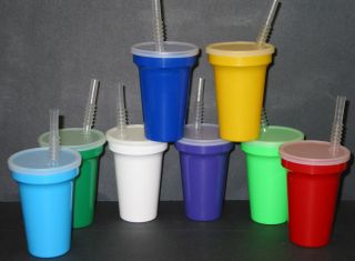 Small Drinking Cups Lids Straws 12 Ounce Glasses Made in America