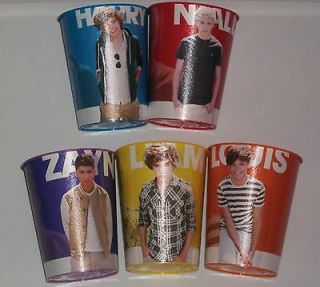 Set of 5 One Direction Cups 16oz Harry Louis Zayn Niall Liam NEW Ships