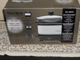 West Bend 5 Quart Oblong Slow Cooker w/ Insulated Tote