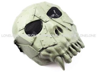 Airsoft Paintball Plastic Skull Mask with Eyes Protector OD