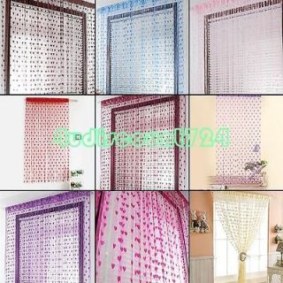 Door Window Romantic Heart Shaped String Yarn Curtains Room Divider