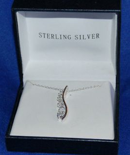 925 Sterling Silver Cubic Zirconia Journey Necklace