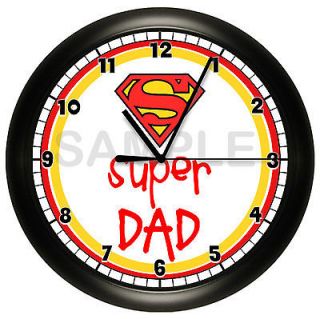 SUPER DAD WALL CLOCK FATHERS DAY DADDY GIFT SUPER MAN