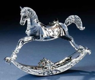 Roman, Inc. Silver Plate Rocking Horse Figurine ~ MIB ~ Darling 
