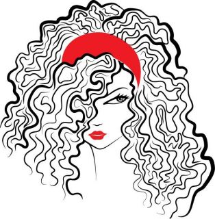 Beautiful Girl With Curly Hair Premium Removable Wall Decor Decal For