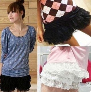 Hot !Fashion Womens Sweet Cute Crochet Tiered Lace Shorts Skorts Short