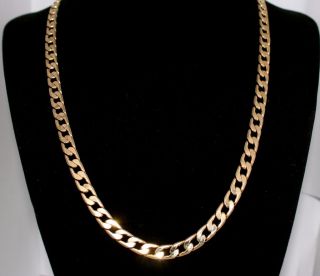 REAL 24K GOLD 10MM CUBAN MENS CUSTOM CHAIN NECKLACE GP