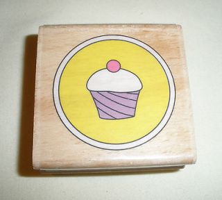 Studio G Katie & Co Rubber Stamp Cupcake With Frosting & Cherry On Top