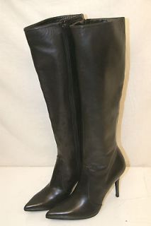 STUART WEITZMAN Knee High Brown Leather Pointed Toe Zip Boots 8 / 38
