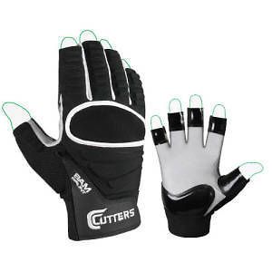 2012 Cutters 017LH Half Finger Lineman Adult Football Gloves BLACK