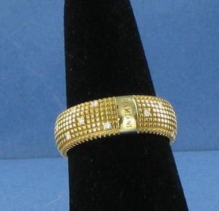 Damiani Metropolitan Dream Ring 18k Y Gold 0.14ct Diamonds 7mm Band Sz