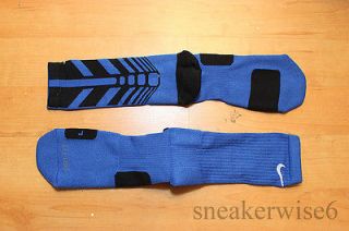 Nike Elite Dri Fit Basketball Sequalizer Sock BLUE Sm Med Lrg or XL