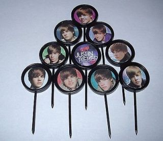 Justin Bieber Birthday Cake on Justin Bieber Cupcake Cake Toppers Food Picks Birthday Party Favors
