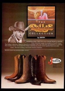 1980 Dallas TV show star Jim Davis photo Justin cowboy boots vintage
