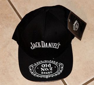 Jack Daniels Oval No 7 on Bill BLACK Flexfit Ball Cap Hat
