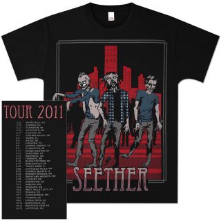 2011 TOUR Black ZOMBIE T Shirt w/ TOUR DATES on BACK   CONCERT SHIRT