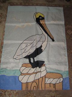 Large Outdoor Nylon Garden Flag Decor Pelican/ Nautical Theme FREE US