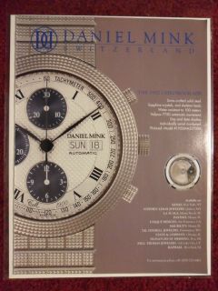 2000 Print Ad Daniel Mink Chronograph Watch Watches Switzerland