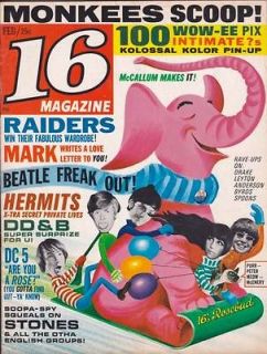 THE MONKEES Beatles DAVY JONES POSTER Raiders HERMANS HERMITS 16 1967