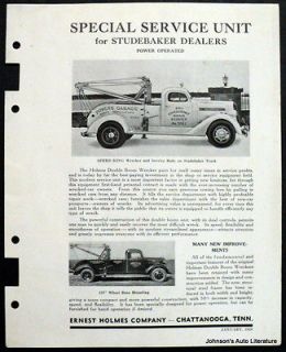 Studebaker 1938 Holmes Wrecker & Truck Bodies Brochure