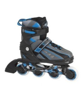 SFR Vortex Adjustable Boys Inline Roller Skates   Black/Blue/Gre y