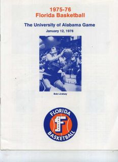 1975/76 Florida Gators vs Alabama Bob Lindsay Basketball program MBX78