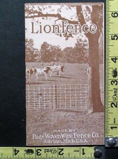 1914 15 Page Woven Wire Fence Company Lion Fence Advertising Booklet