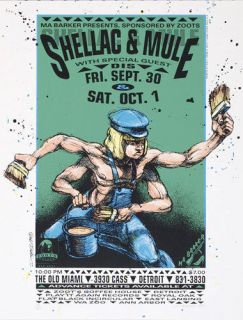 Shellac & Mule Concert POSTER Dis Derek Hess Silkscreen Print