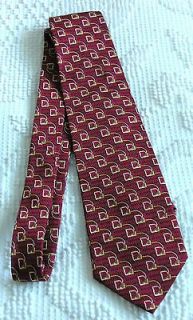 BUGAATCHI UOMO RED & GOLD PRINT SILK NECK TIE md in ITALY