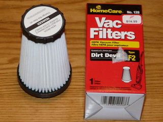 HomeCare VAC FILTERS # 128, HEPA Vacuum Filter Fit DIRT DEVIL Type F2