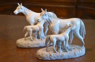 Pair Horse Foal Colt Filly Pony Porcelain Figurine German Germany